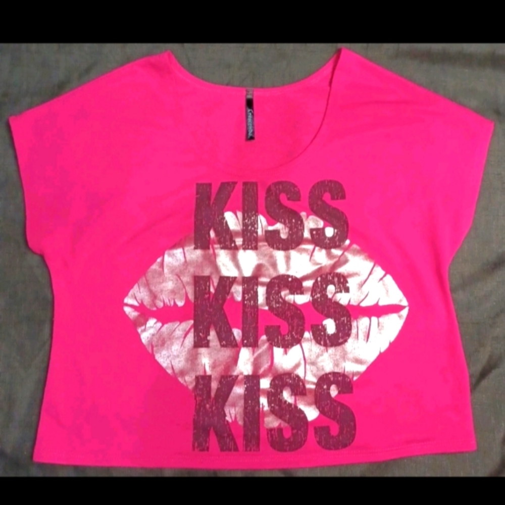 Pink Graphic Crop Top